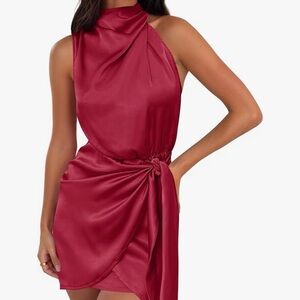Elegant Red Satin Dress